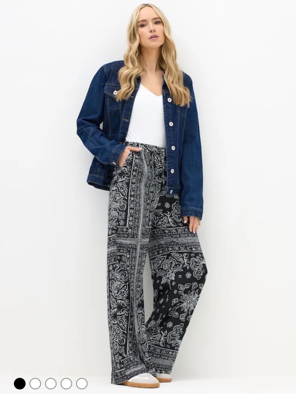 Bandana-Print Wide Leg Pants palazzo pants with pockets
